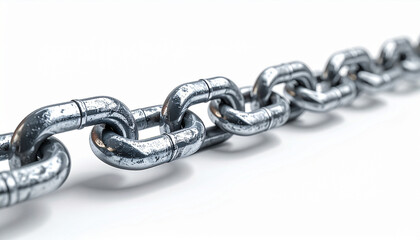 Obraz premium 白背景に映える金属チェーンのシンプルモックアップ – Isolated Metal Chain Mockup on Pure White Background