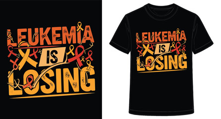 Vector Graphic T Shirt Design with Awareness Ribbon for Leukemia Support and Research Initiatives