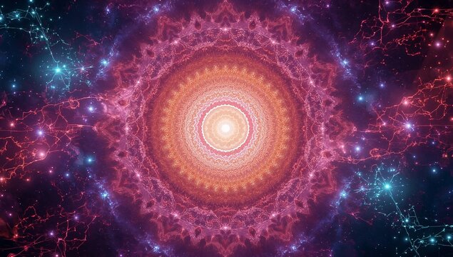 Colourful spiritual connection to the divine source