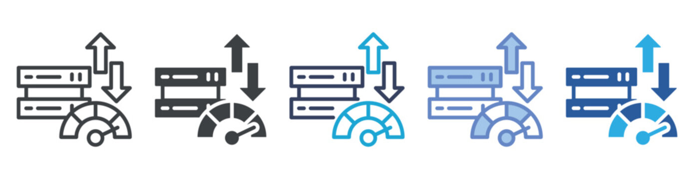 Bandwidth icon set multiple style collection