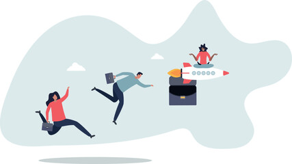 Competitive advantage to win business competition, innovation or creativity for winning strategy and success concept.life and employment of people.