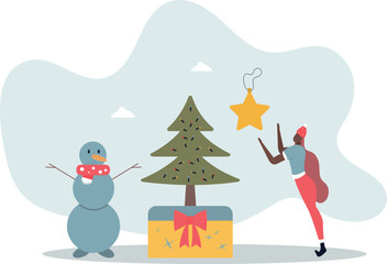 Christmas tree decoration. New Year accessories.