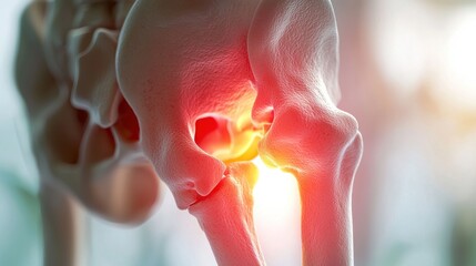 Hip joint pain illustration