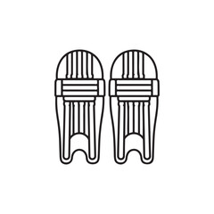Pair of cricket pad outline vector flat illustration