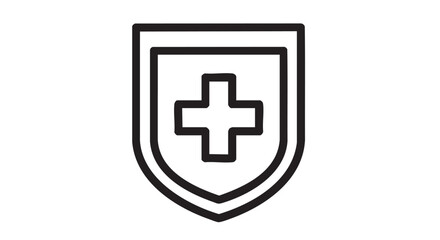 Obraz premium 31. Emergency medical badge outline icon vector 
