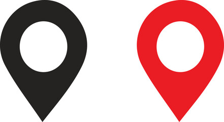 &ldquo;Map Pointer and Location Marker Vector &mdash; Minimal GPS Icon Collection in Red and Black for Route, Travel, and Position Tracking Design Use&rdquo;
