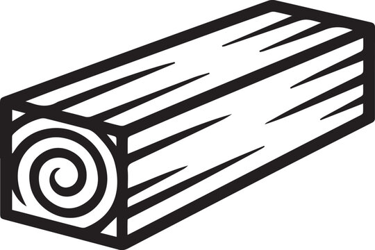 Striking timber log illustration for construction, woodworking, or rustic design projects, conveying strength, nature, and dependable resourcefulness