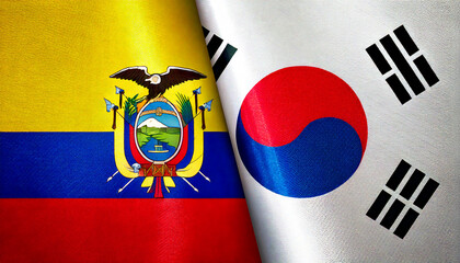 韓国の国旗とエクアドルの国旗(Korea Flag & Ecuador flag.)
