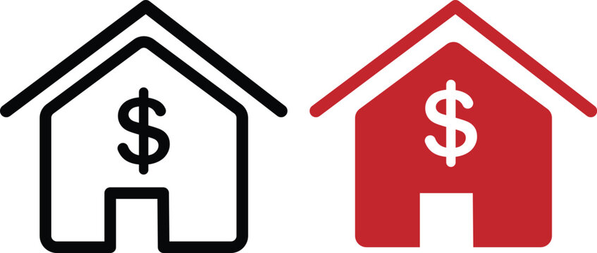 House with dollar sign icon set. icon with house dollar sign and circular arrows. editable stroke, outline, and solid styles.
- Powered by Adobe