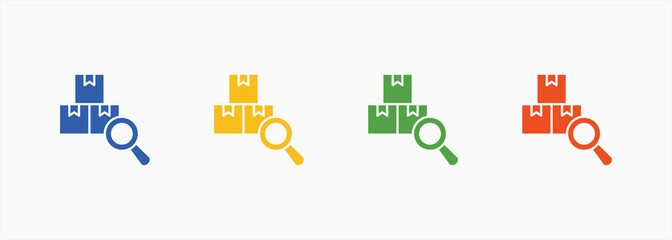 Parcel Inspection Icon Set Color Multiple Style Collection