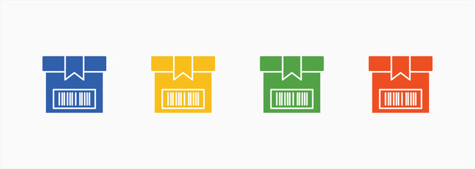 Barcode Icon Set Color Multiple Style Collection