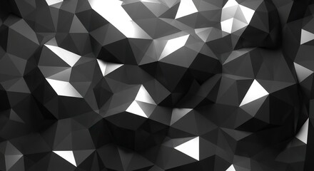 Fototapeta premium Dynamic low poly abstract background with sharp geometric shapes and contrasting light creating a modern, sophisticated texture for design projects