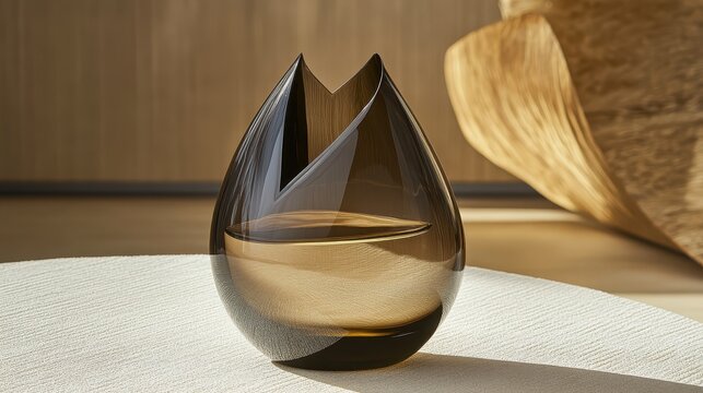 Elegant perfume bottle in a dark glass design on a table - Powered by Adobe