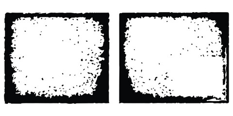 Fototapeta premium Grunge distressed black border frames on white background vector artwork