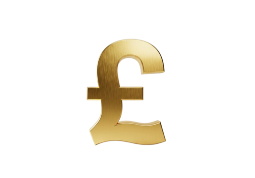 Golden pound sterling symbol