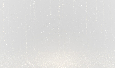 Falling golden glitter confetti creates a festive sparkle effect on a clear background. Soft glowing dust adds a magical touch. Use it for celebration cards and marketing materials. PNG	