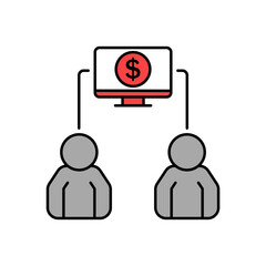 Icon a p2p lending, isolated against a clean background.