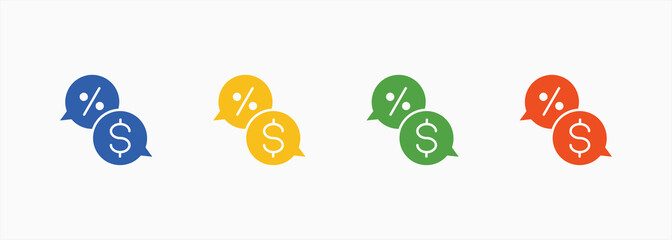 Negotiation Icon Set Color Multiple Style Collection