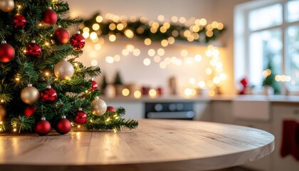 Celebrating christmas spirit cozy kitchen holiday decor warm atmosphere festive setting joyful vibes