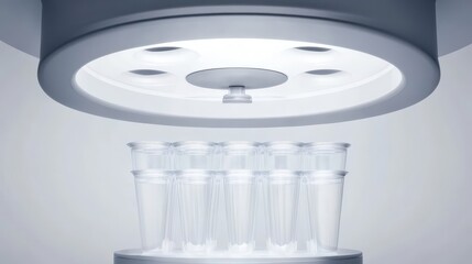 Microfuge tubes loaded into a centrifuge rotor for analysis