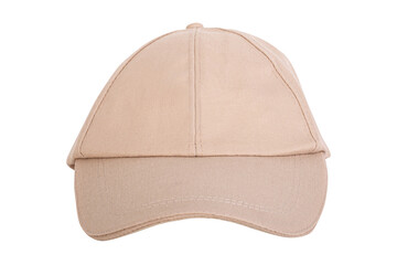 Beige baseball cap with fabric texture and curved brim, casual sports accessory