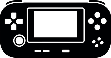 Retro handheld game console silhouette