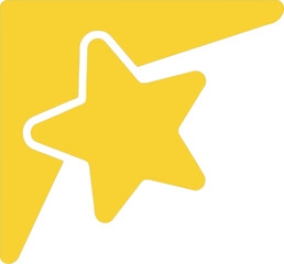 Bright yellow star corner accent