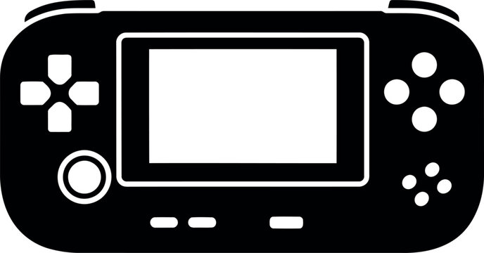 Retro handheld game console silhouette