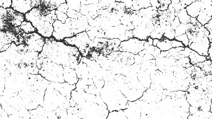 Obraz premium Black cracked texture on white background abstract pattern broken chalk