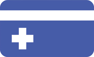 Fototapeta premium Blue health insurance card with white plus symbol
