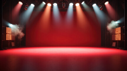 Dramatic Stage Lighting Red Setting