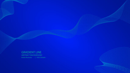 Blue Gradient Wave Lines | Abstract Editable Vector Background (Adobe Illustrator .AI)