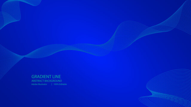 Blue Gradient Wave Lines | Abstract Editable Vector Background (Adobe Illustrator .AI)