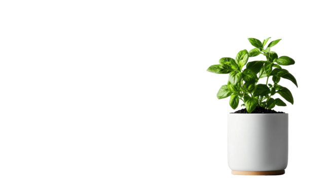 Fresh Oregano Plant in  Pot on Transparent Background