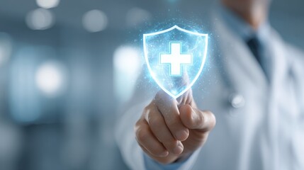 Medical shield concept illustrative image