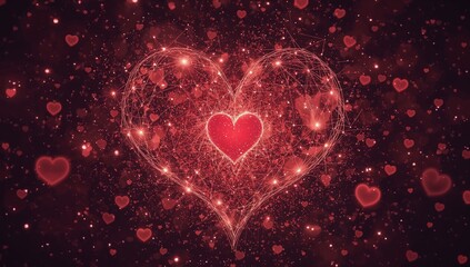 Love heart abstract concept of reading poetry