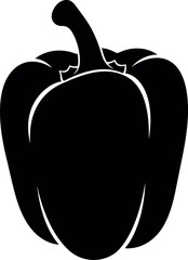 Black bell pepper silhouette icon