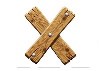 A rustic wooden letter x