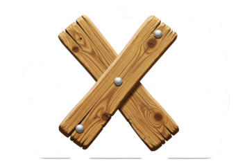 A rustic wooden letter x