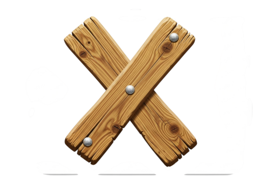 A rustic wooden letter x