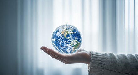 Earth protection cradles global sustainability in hands