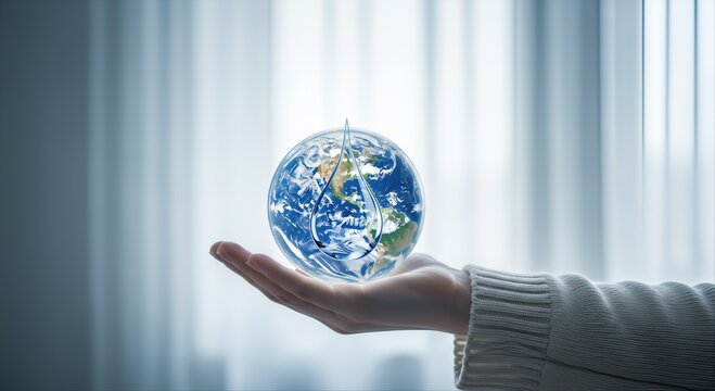 Earth protection cradles global sustainability in hands