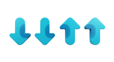 Four blue arrows pointing up and down