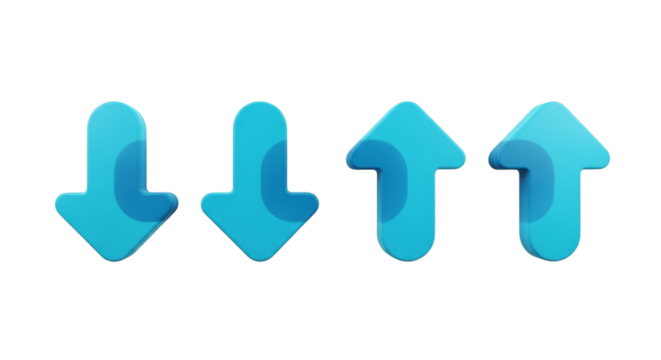 Four blue arrows pointing up and down