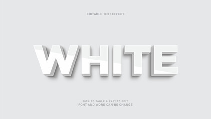 White 3D Text Effect, Editable Vector Graphic