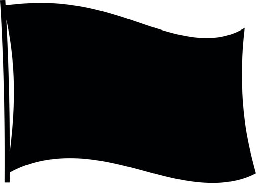 Black flag waving on pole protest symbol