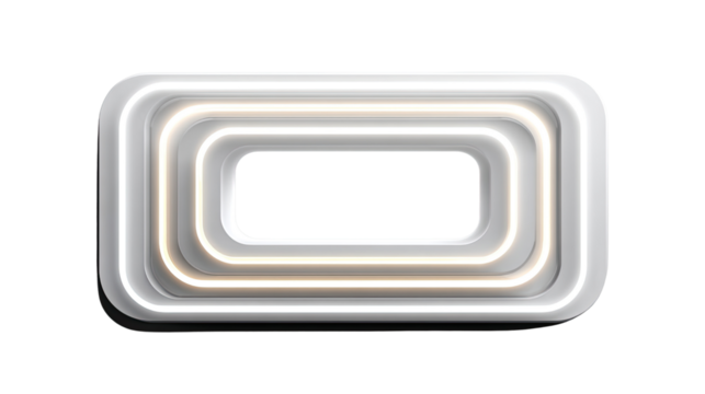 Geometric Illumination: A modern, minimalist rectangular lighting fixture, featuring nested frames of light and shadow.