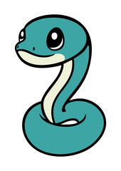 Obraz premium Cartoon snake character with big eyes in playful design 