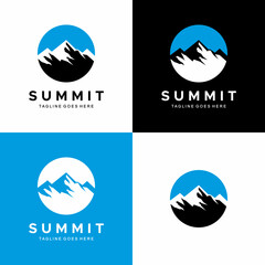 logo mountain peak summit vector 