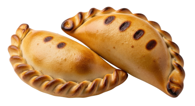 Two empanadas transparent background cutout png